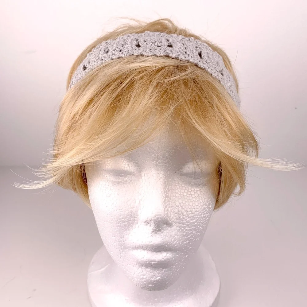 Crochet hair wrap gray women's Charming Charlie crochet headband